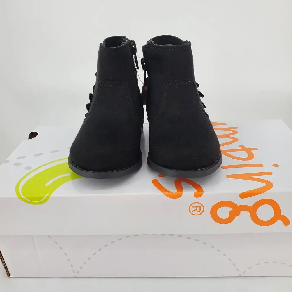 Jumping Beans Toddler‎ Girl 5T Luella Black Sparkle Ankle Boots New